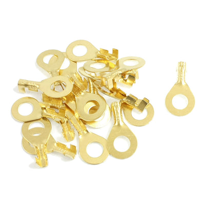 uxcell Uxcell 20 Pcs 3mm Dia. Wire Non Insulated Ring Crimp Terminal Connectors 6.3mm