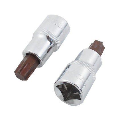Harfington 2pcs Vehicle T55 Torx Head Screwdriver 1/2" Square Drive Socket Kit