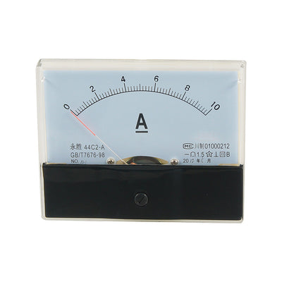 Harfington 44C2 DC 0-10A Rectangle Analog Panel Ammeter Gauge