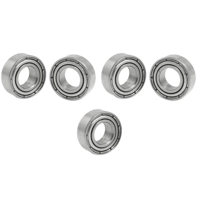 Harfington 5pcs Double Shielded 7×14×5mm Deep Groove Ball Bearing