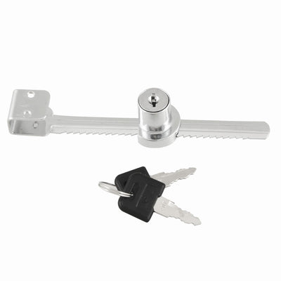 Harfington Replacement Silver Tone Showcase Sliding Glass Lock w 2 Metal Keys