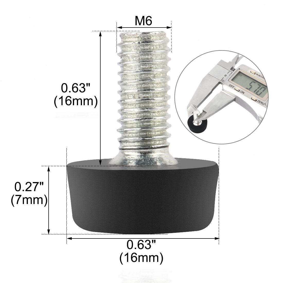uxcell Uxcell 12 Pcs Bench Furniture Threaded 6mm Diameter Plastic Based Foot