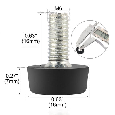 Harfington Uxcell 12 Pcs Bench Furniture Threaded 6mm Diameter Plastic Based Foot