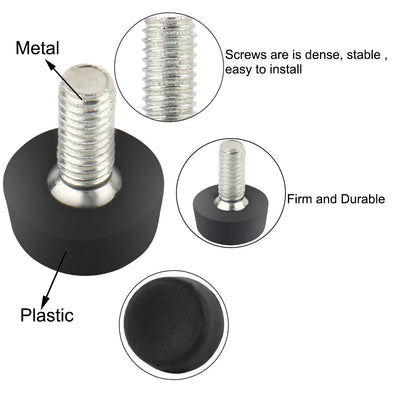 Harfington Uxcell 12 Pcs Bench Furniture Threaded 6mm Diameter Plastic Based Foot
