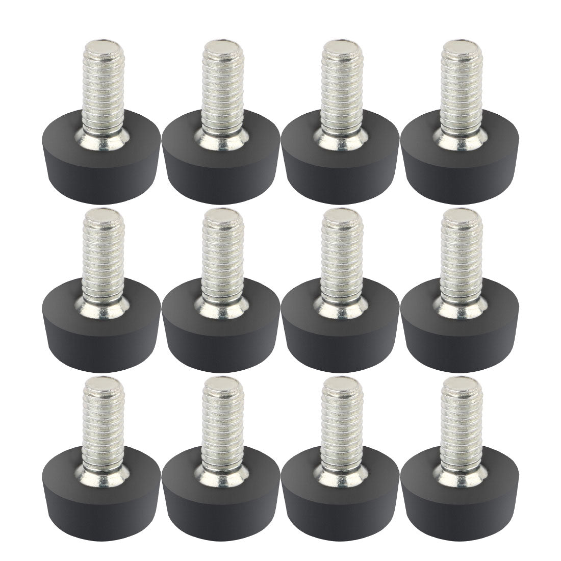 uxcell Uxcell 12 Pcs Bench Furniture Threaded 6mm Diameter Plastic Based Foot