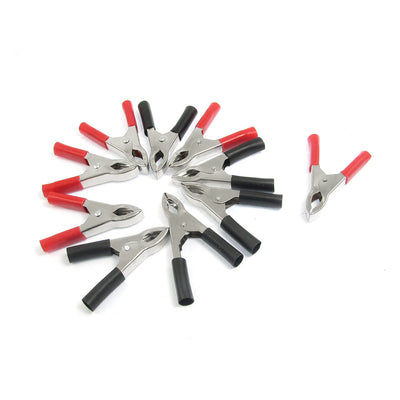 Harfington 5 Pair 48mm Insulated Battery Clips Alligator Test Clamps 15A Silver Tone Clip Red Black