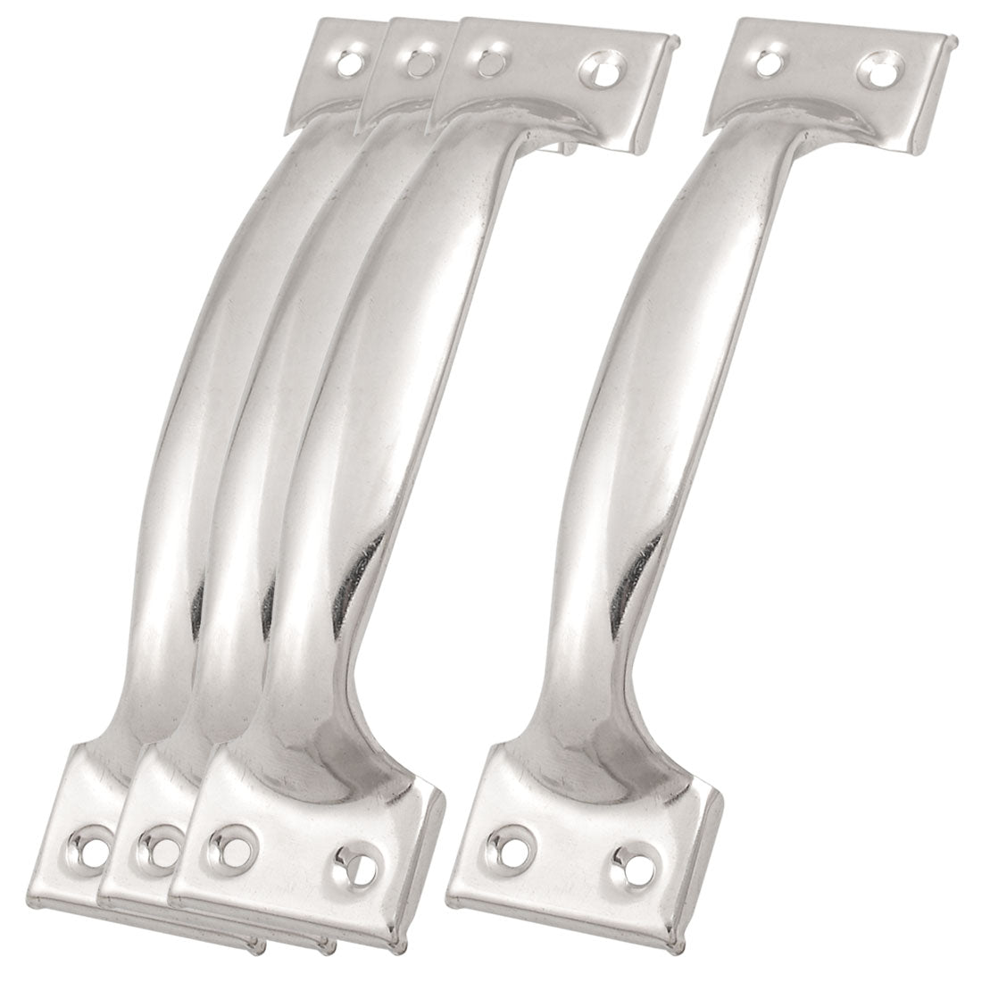 uxcell Uxcell 4 Pcs Silver Tone Arched Cabinet Door Pull Handles 5.9" Length