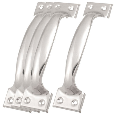 uxcell Uxcell 4 Pcs Silver Tone Arched Cabinet Door Pull Handles 5.9" Length