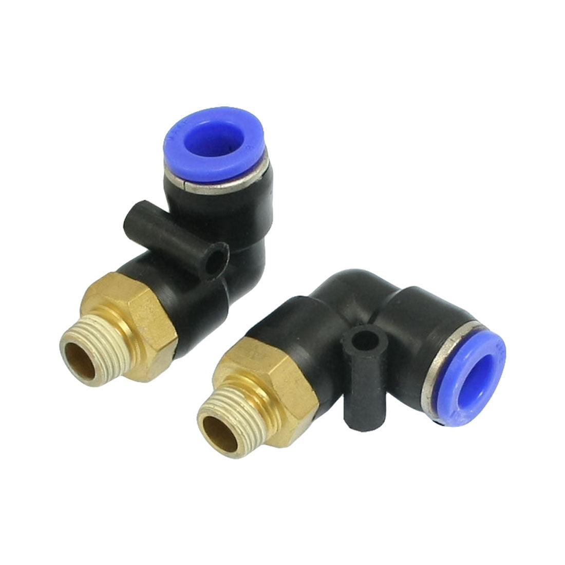 Harfington 2×3/8" Male Thread One Touch 8mm Tube Elbow Push in Fitting Connector