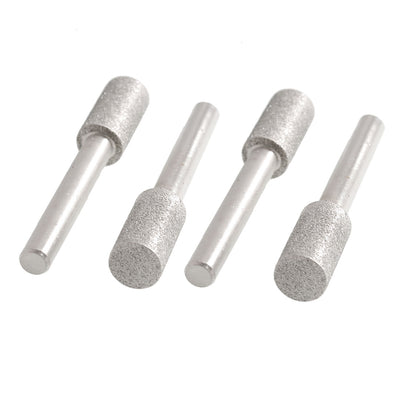 Harfington 4pcs 6mm Shank 10mm Cylindrical Head Diamond Mounted Points