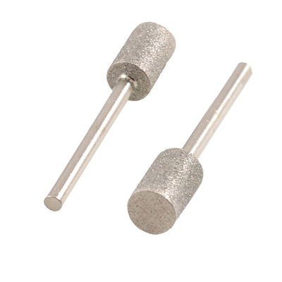 Harfington 2pcs 3mmx8mm Cylindrical Tip Polisher Diamond Mounted Points File