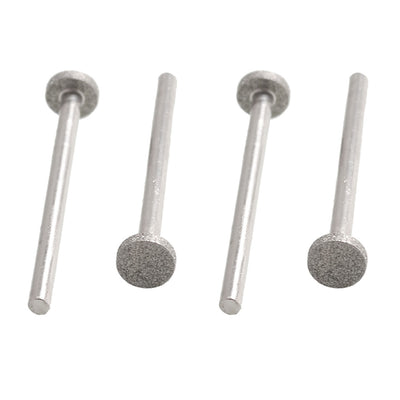 Harfington 4pcs 3mm Shank 8mm Flat Head Buffing Diamond Bits Grinders