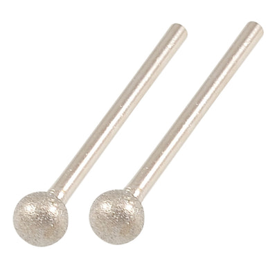 Harfington 2x 3mm×8mm Round Ball Tip Diamond Mounted Point Buffing Bits