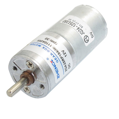 Harfington DC 12V 30RPM Speed Reducing Power Geared Motor 25mm×53mm
