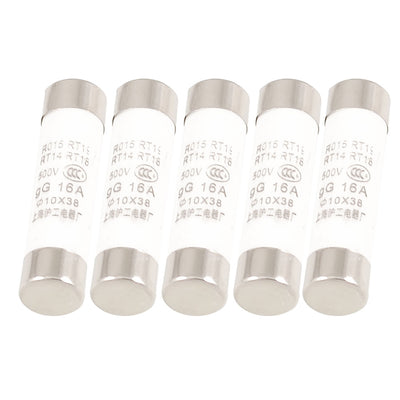 Harfington 10mm×38mm R015 RT19 RT14 RT18 gG 500V 16A Cylinder Caps Fuse Protectors 5pcs