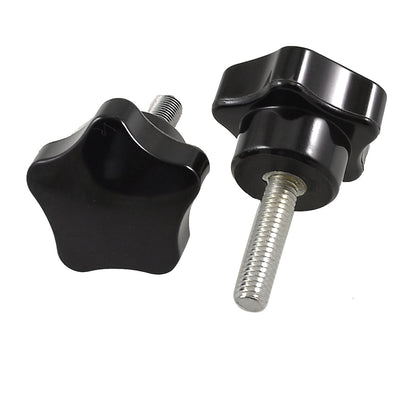 Harfington M6×25mm Male Thread 32mm Star Head Clamping Knob Black