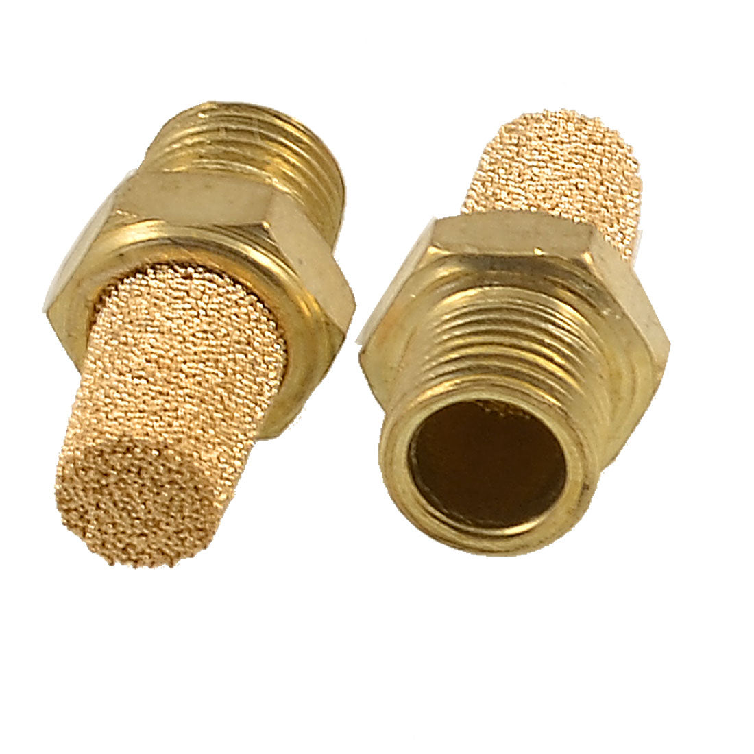 Harfington 2pcs 1/8" PT Male Thread Brass Pneumatic Valve Muffler Silencers