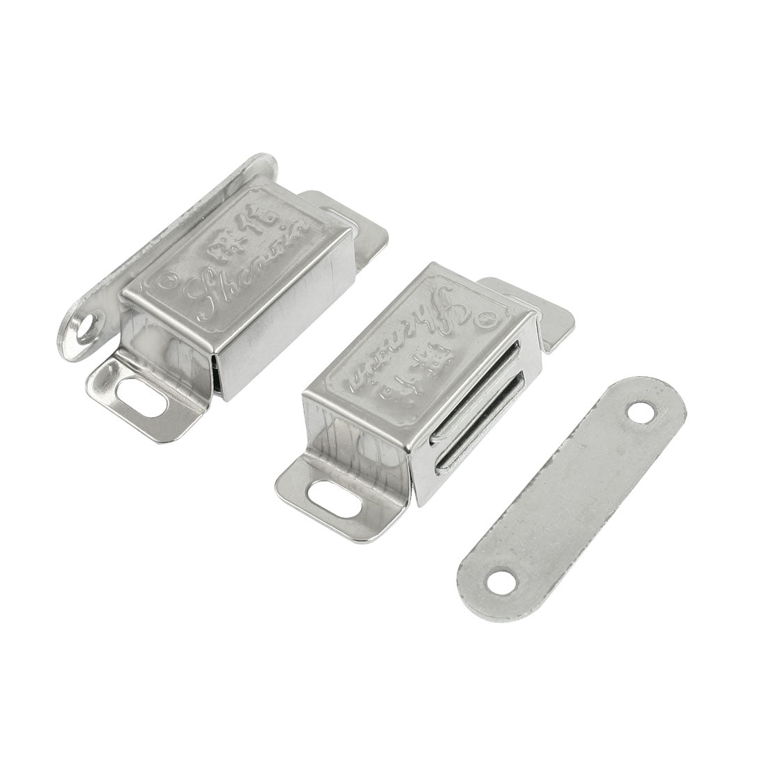 Harfington 2 Pcs Stainless Steel Silver Tone Cupboard Door Magnetic Catch Latch 2"