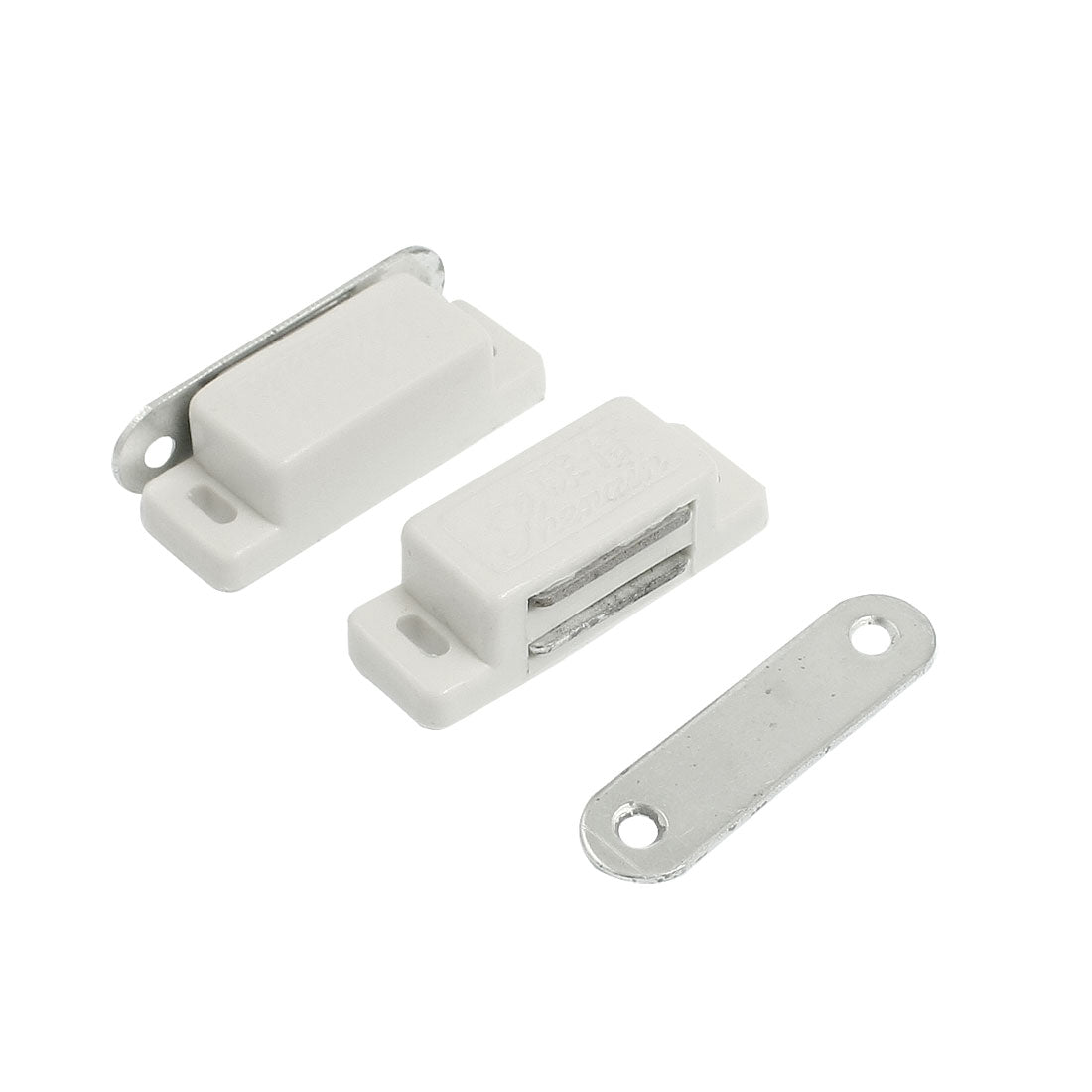 Harfington Pair Cupboard Cabinet Doors Plastic Magnetic Catch Latch White 1.8"