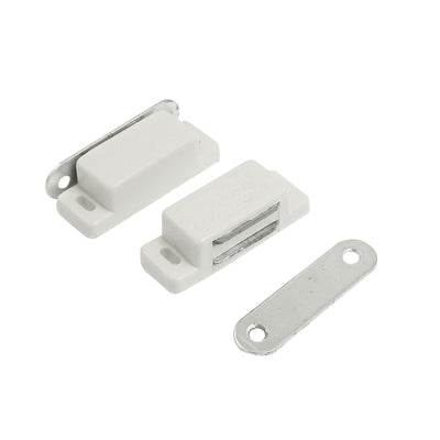 Harfington Pair Cupboard Cabinet Doors Plastic Magnetic Catch Latch White 1.8"