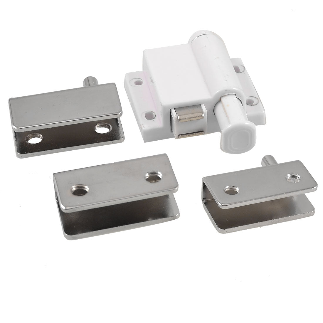 Harfington Glass Cabinet Door Dual Head Magnetic Catch Stopper w Clamp