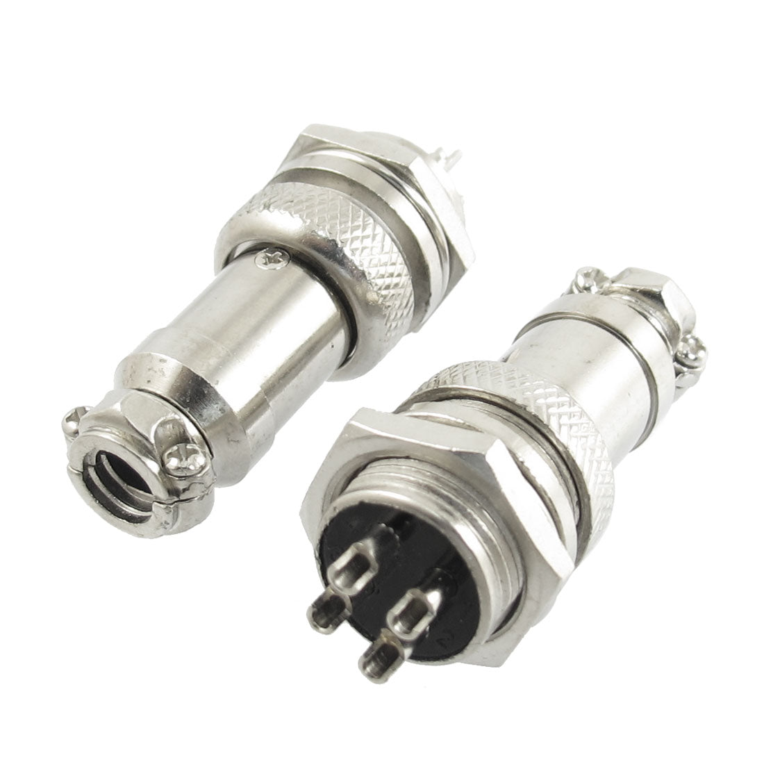Harfington AC 200V 5A 16mm Thread Dia 4-Pole 4 Pole Screw Aviation Connector 2Pcs
