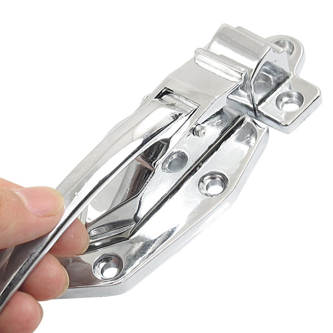 uxcell Uxcell Zinc Electroplating Spring Loaded in Freezer Cooler Door Handle Latch 5.7"