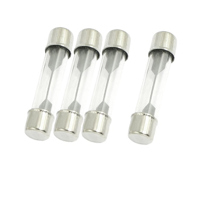 Harfington 4pcs Low Breaking Capacity Fast Blow Glass Tube Fuses 5A 6mm×30mm