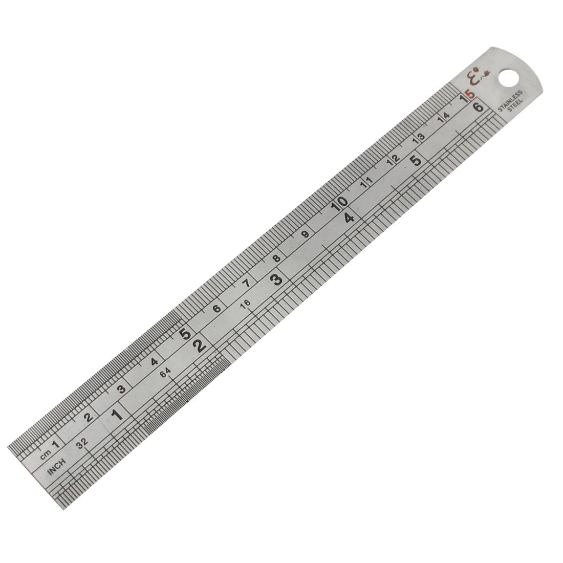 Harfington 15cm 6 Inch Dual Side Stainless Metrication Straight Ruler