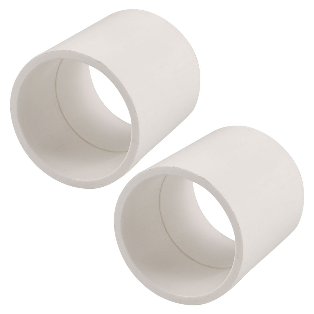 Harfington 2pcs White 1.97" Inner Dia PVC Drainage Straight Pipe Connector