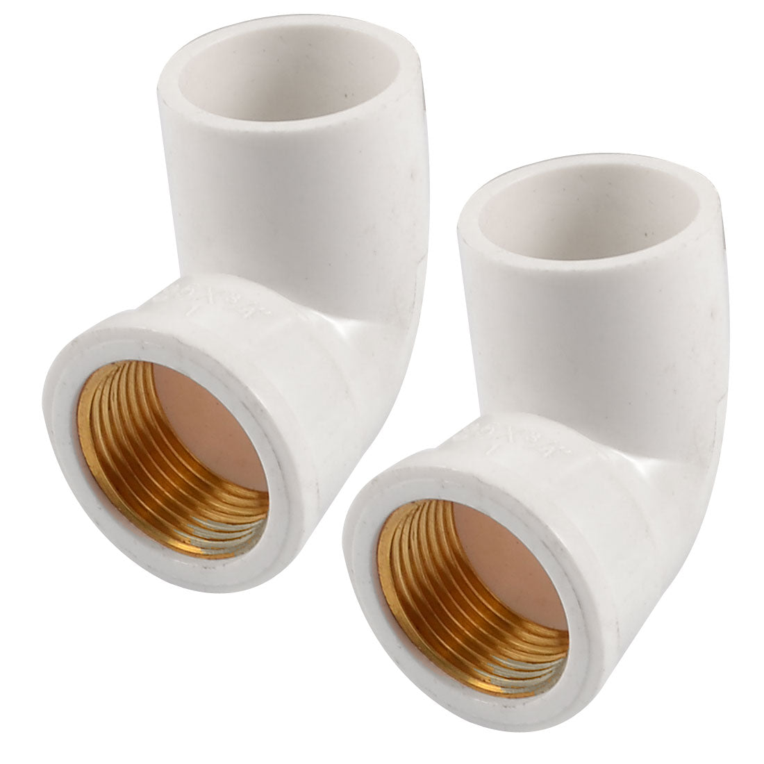 Harfington 2pcs Pipe Fitting 3/4" Thread×25mm Slip PVC Female Elbow Connector Adapter White