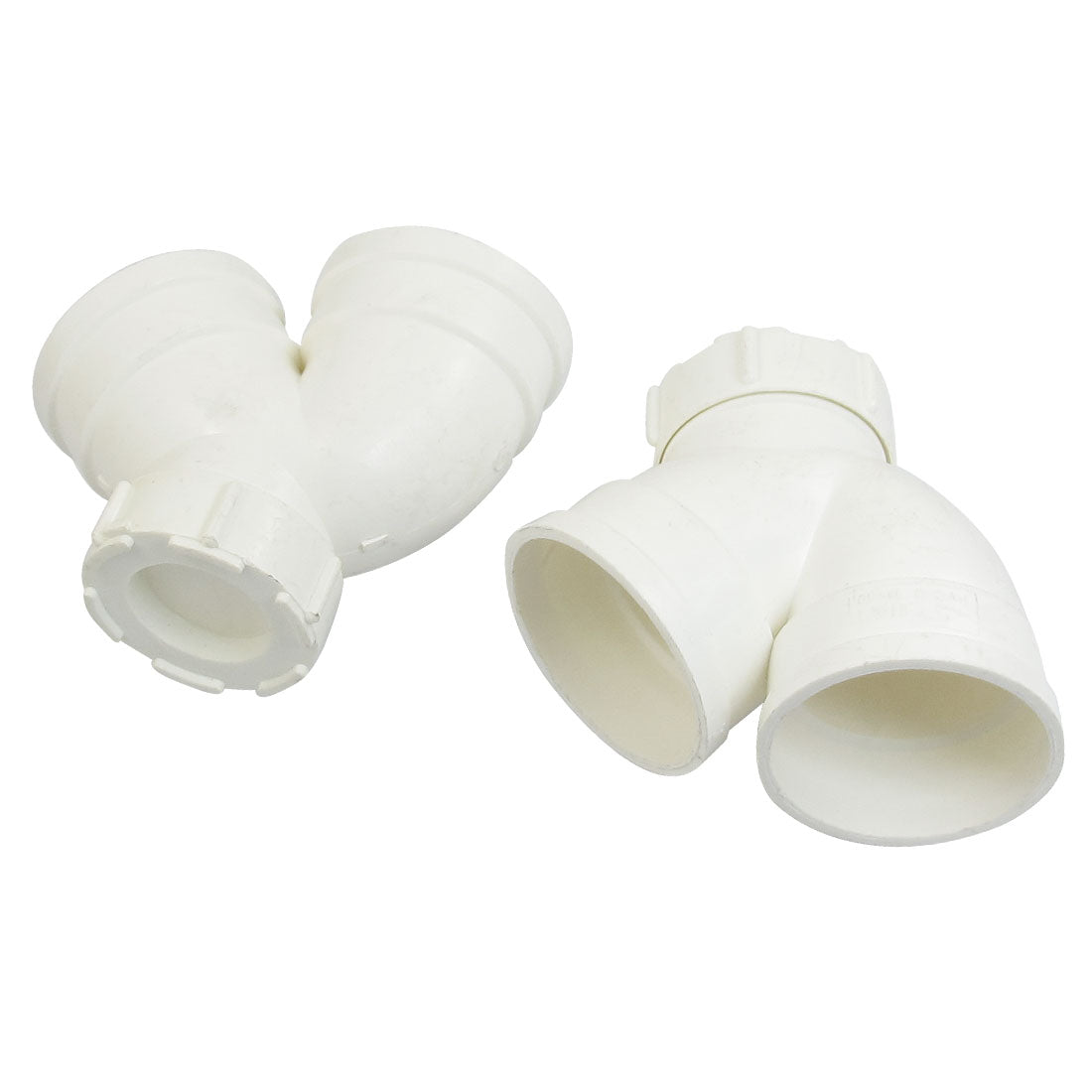 Harfington PVC-U 50mm Drainage Pipe Adapter Bend PVC Connector White 2 Pieces