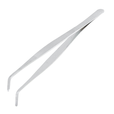 Harfington 20mm Angled Slanted Tip Metal Curved Tweezer Silver Tone