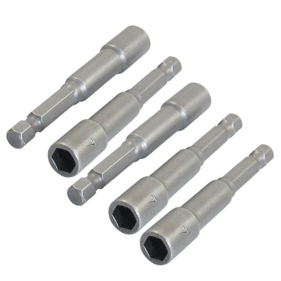Harfington Gray 1/4" Shank 7mm 7/25" Hexagon Socket Spanner Nut Driver Bits 5pcs