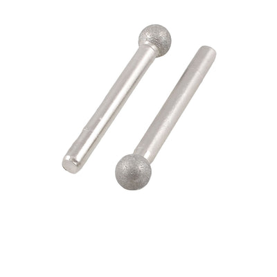 Harfington 5pcs Alloy Shank Round Ball Nose Diamond Mounted Point Grinding Bits 6mm×10mm