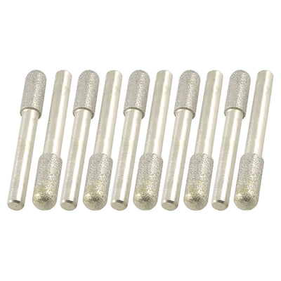 Harfington 10pcs 8mm Cylinder Head 6mm Shank Diamond Mount Points File