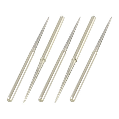 Harfington 3mmx70mmmx32mm Tapered Nose Alloy Shank Diamond Mounted Point Buffing Bits 5pcs