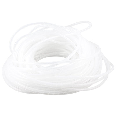 Harfington 4mm Diameter 25M Length Flexible Clear White Plastic Spiral Hose