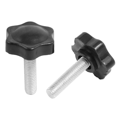 Harfington 2pcs M8×32mm Male Thread 30mm Star Head Clamping Knob Black