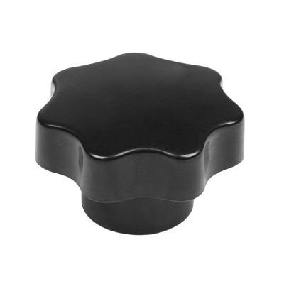 Harfington Uxcell M12 60mm Dia Thread Black Plastic Star Head Clamping Knob Grip