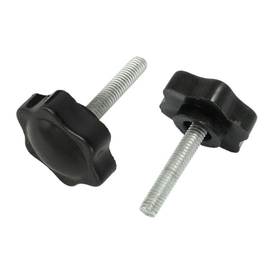 Harfington 2pcs M6×30mm Male Thread 32mm Star Head Clamping Knob Black