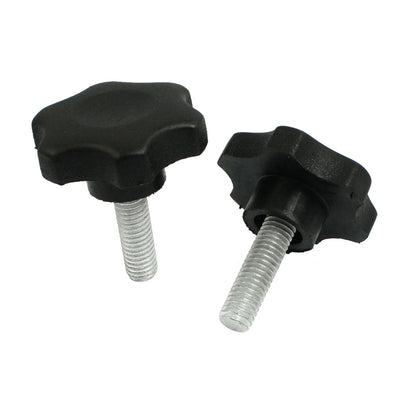 Harfington 2pcs M8×20mm Male Thread 40mm Star Head Clamping Knob Black