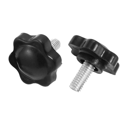 Harfington 2pcs M6 x15mm Star Cap Clamping Knob Grip 25mm Head Diameter