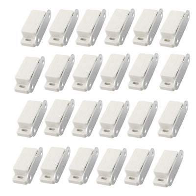 Harfington Cupboard Door White Plastic Housing Single Magnetic Catch 24 Pcs