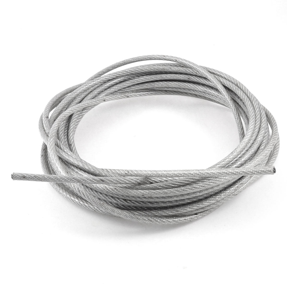Harfington 5mm Diameter PVC Covered Flexible Stainless Steel Wire Cable 10 Meter Length