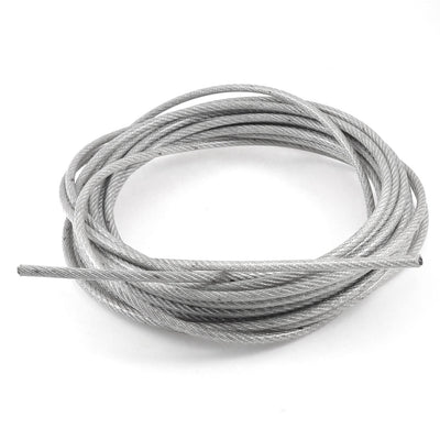 Harfington 5mm Diameter PVC Covered Flexible Stainless Steel Wire Cable 10 Meter Length
