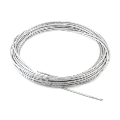 Harfington Hoisting Lifting 3mm Dia PVC Coated Flexible Stainless Steel Wire Rope 10m Long