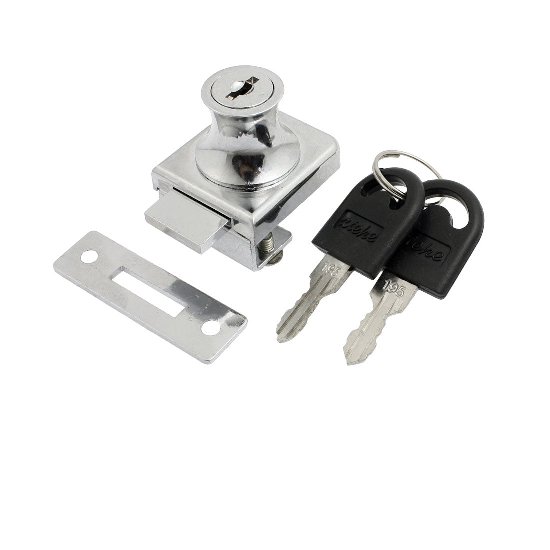 Harfington Replacment Silver Tone Keyed Cabinet Lock for 3/8"Hinged Glass Door