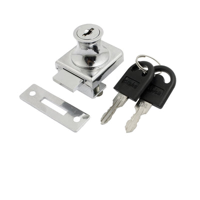 Harfington Replacment Silver Tone Keyed Cabinet Lock for 3/8"Hinged Glass Door