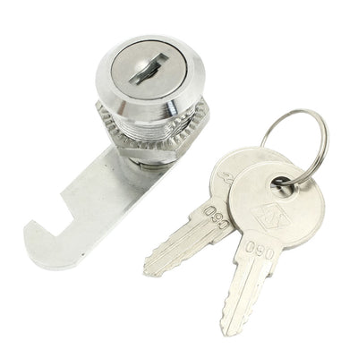 uxcell Uxcell Cabinet 18.5mm Dia Male Thread Cam Lock Silver Tone w 2 Keys